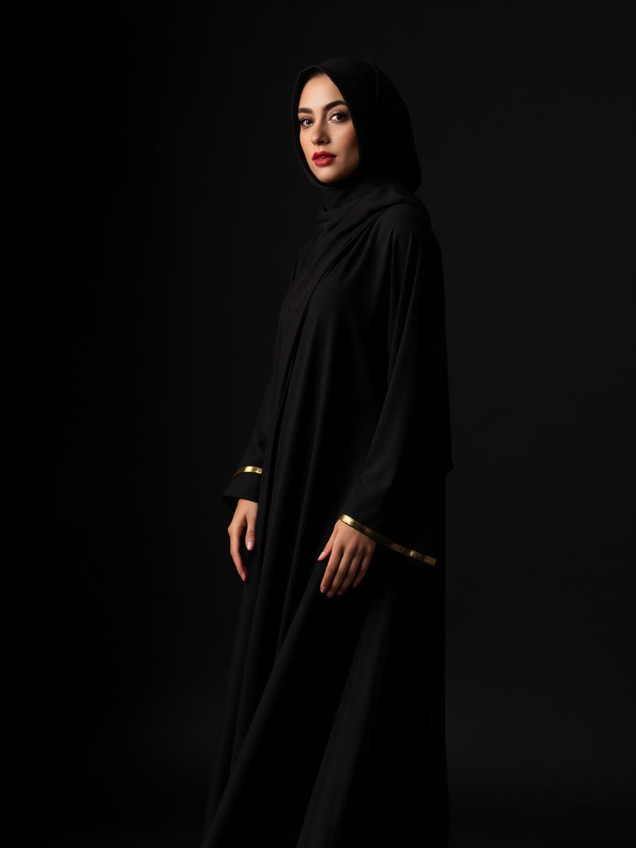 Danat Noor abaya — Crepe · Gilded Trim